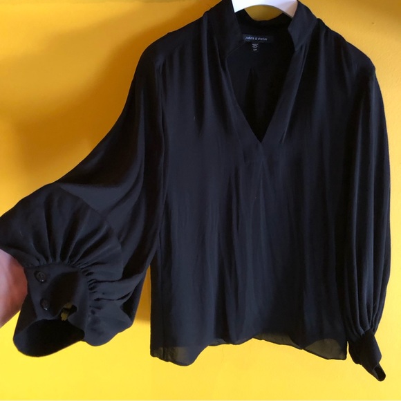 J&C Silk Balloon Sleeve Blouse - Picture 1 of 8